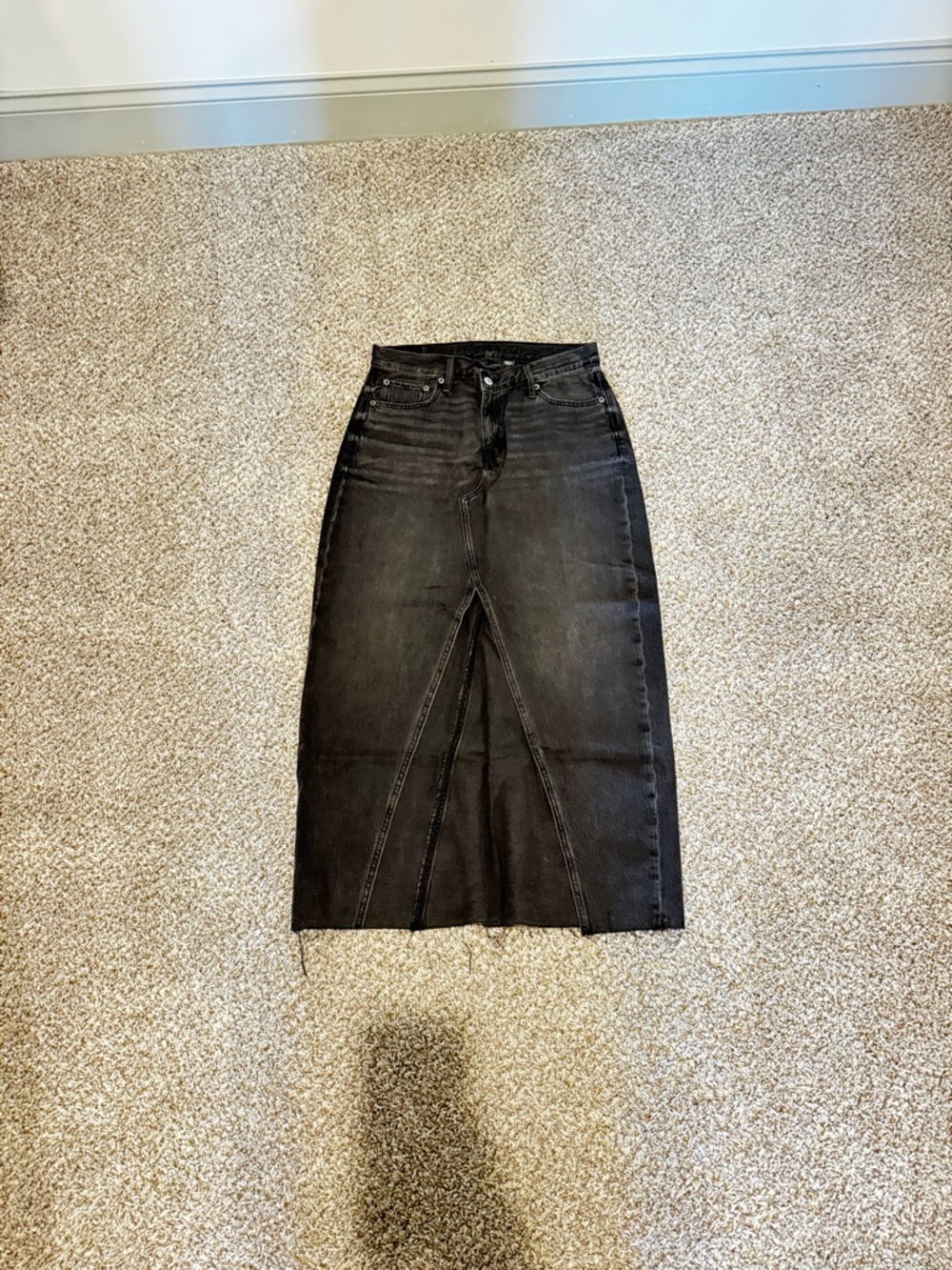 American Eagle Outfitters Black Washed Denim Skirt new without tags